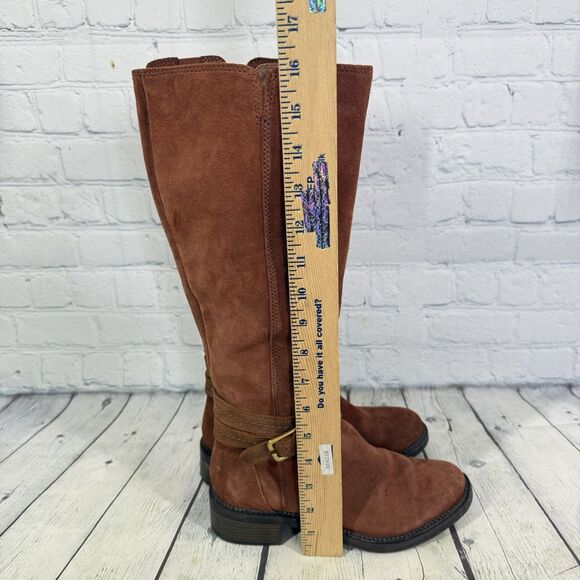 Claks Collection Riding Boots Women Size 6 Brown Suede Leather Buckle Campus - Picture 10 of 16